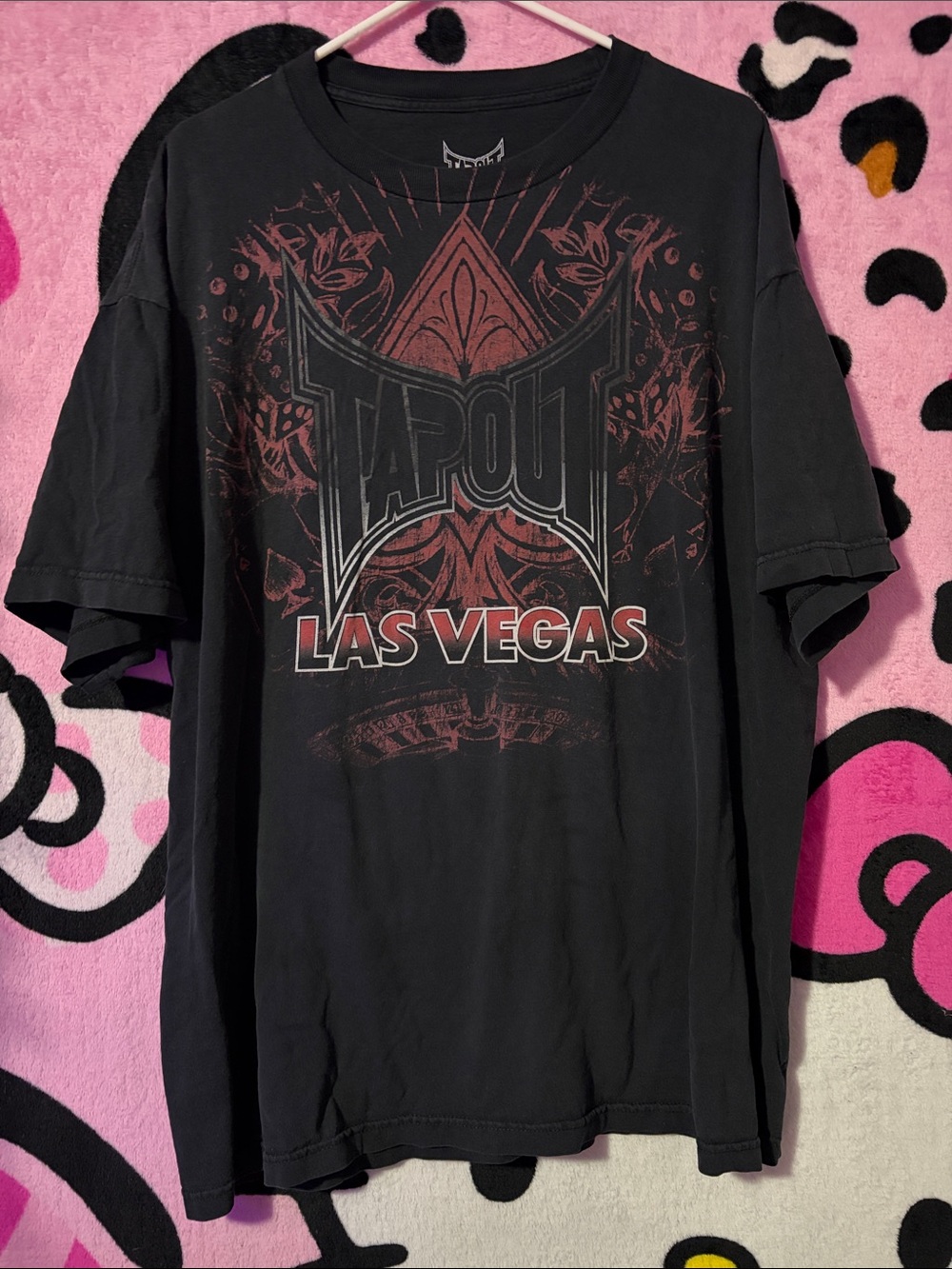 Tapout Black and Red Las Vegas Graphic Short Sleeve Tee